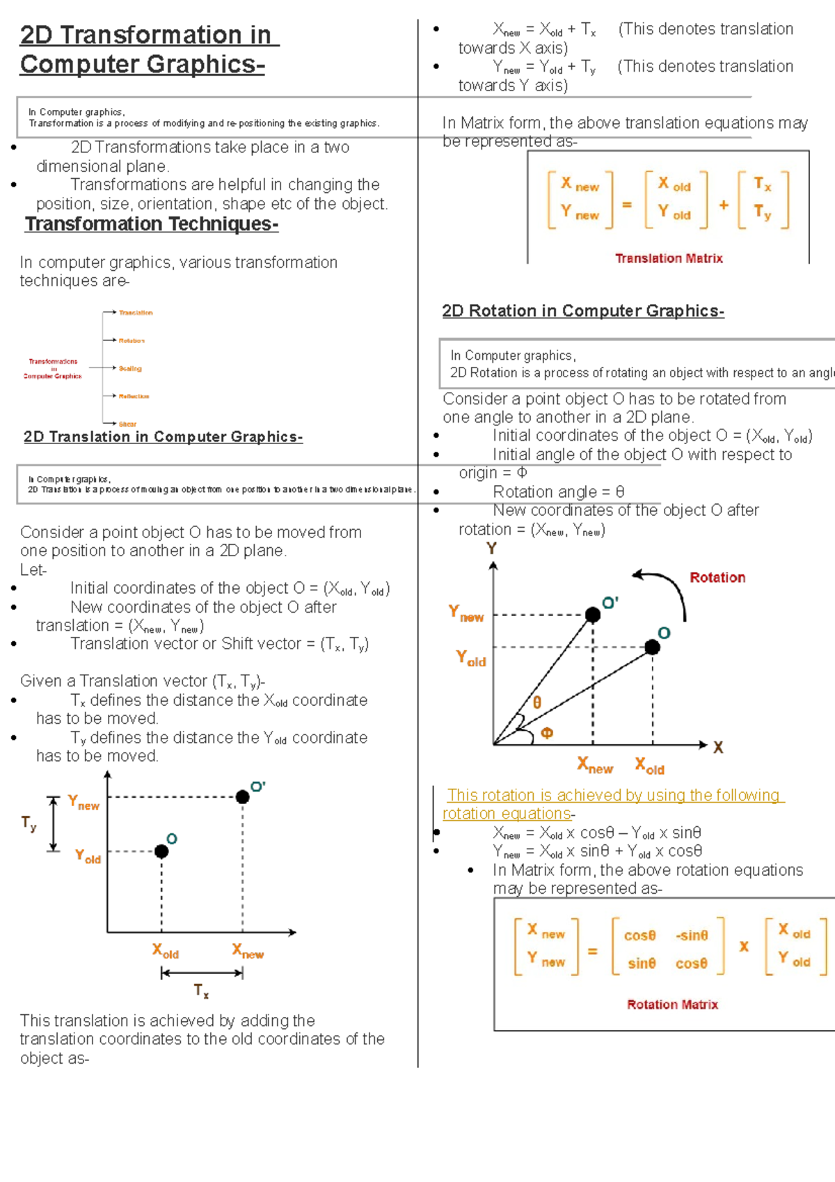 2D Transformation in Computer Graphics - 2D Transformation in Computer ...