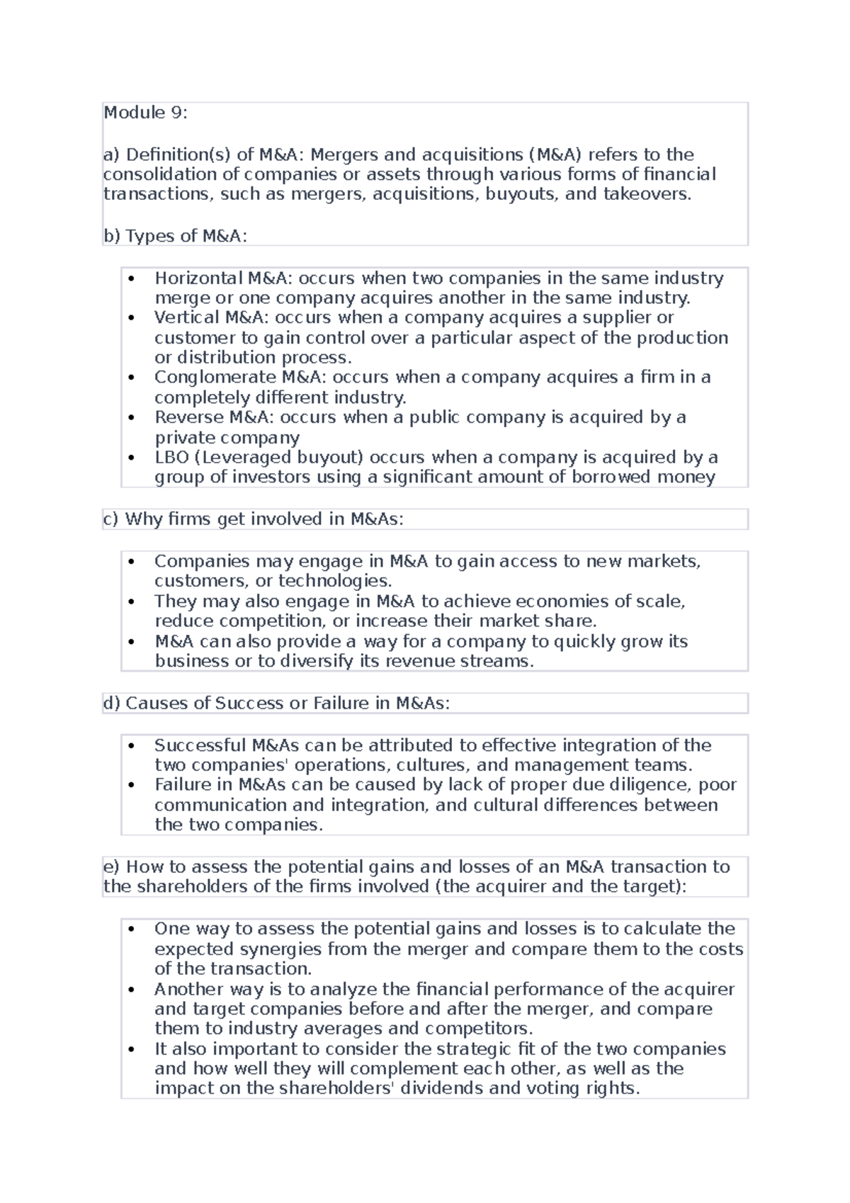 6,7,9,10 - Module 9: A) Definition(s) Of M&A: Mergers And Acquisitions ...