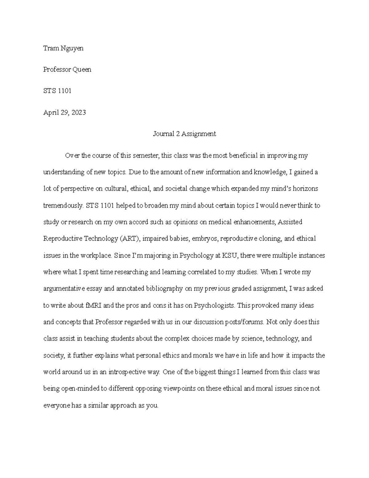 sts-1101-journal-2-assignment-tram-nguyen-professor-queen-sts-1101