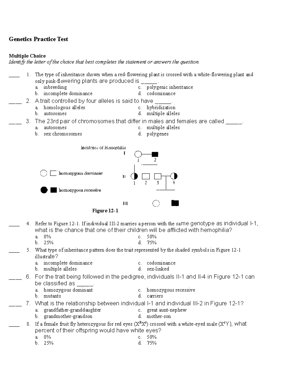 assignment test genetics