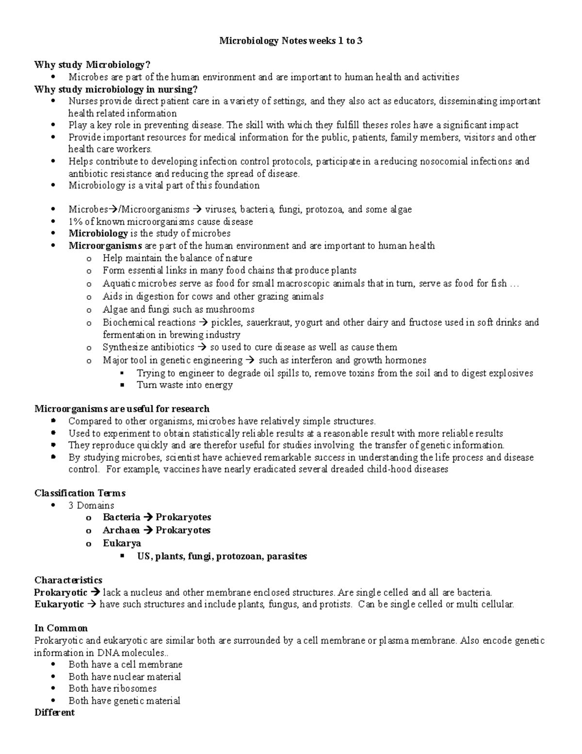 Microbiology Notes Weeks ALL - The Skill With Which They Fulfill Theses ...