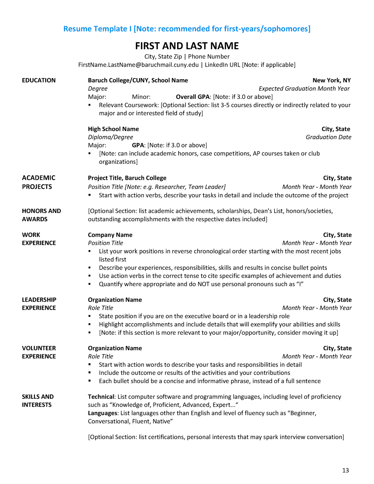 change a resume template in a document