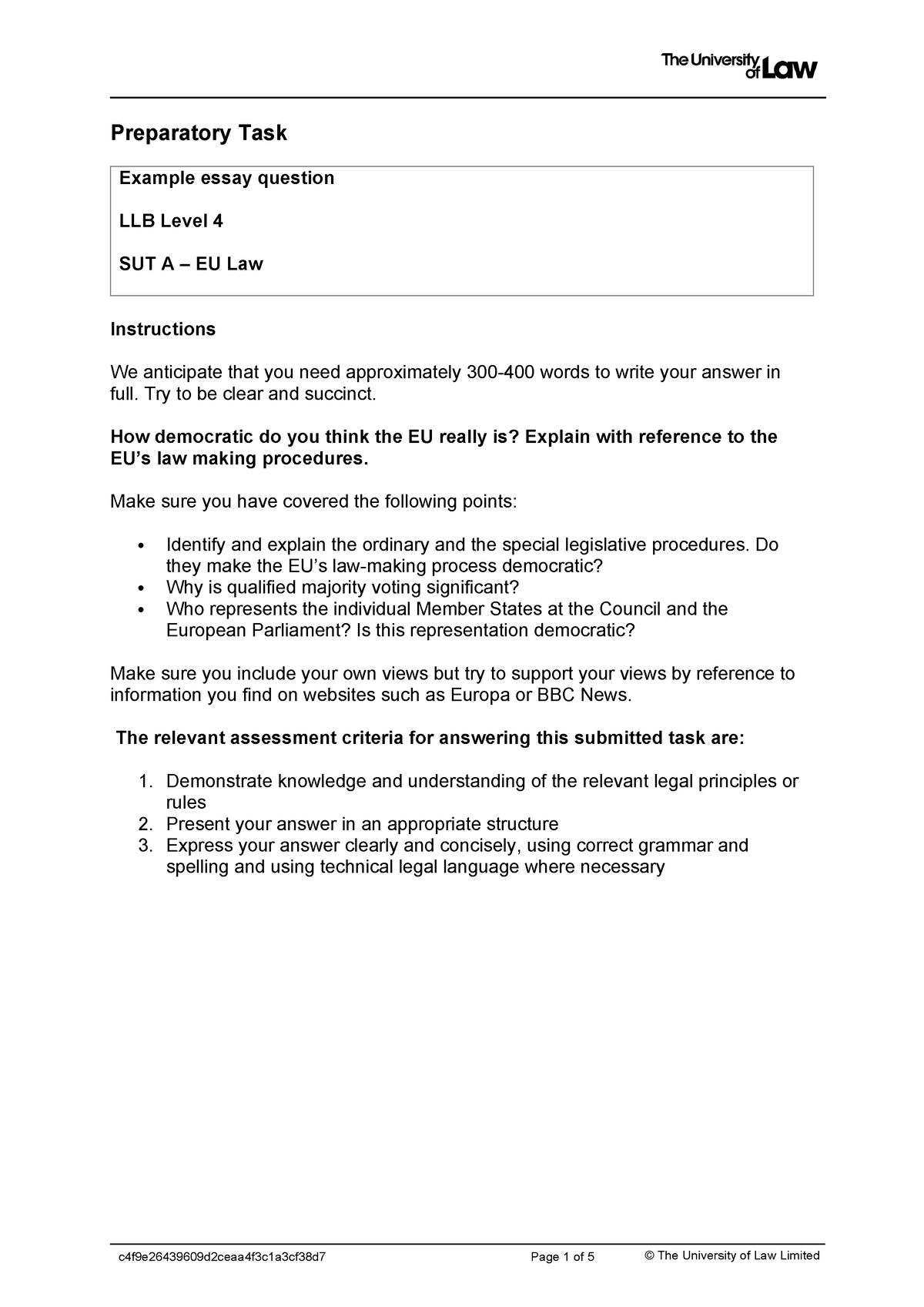 ADS WS 5B Problem Question - Preparatory Task Example Essay Question ...