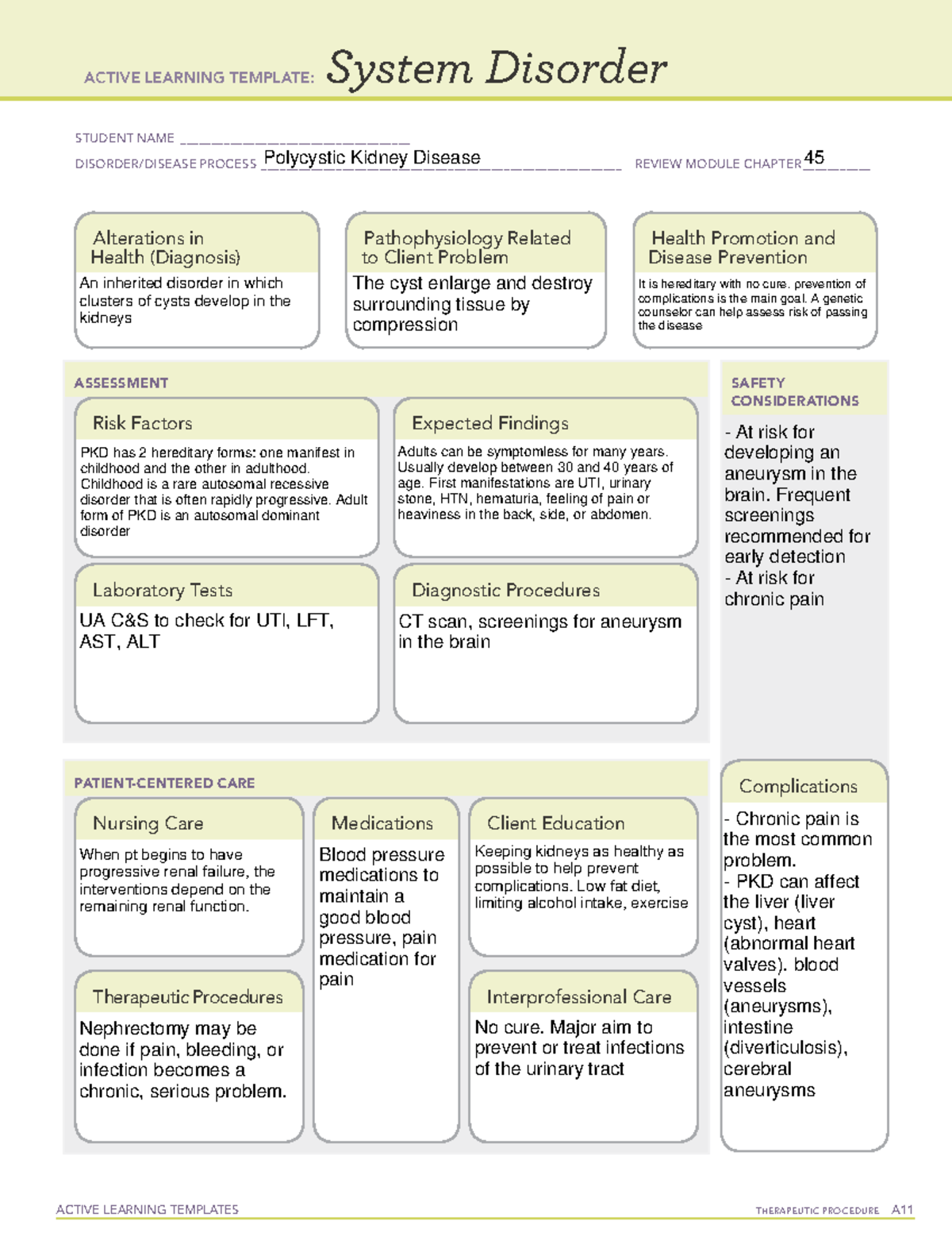 Polycystic Kidney Disease - ACTIVE LEARNING TEMPLATES THERAPEUTIC ...