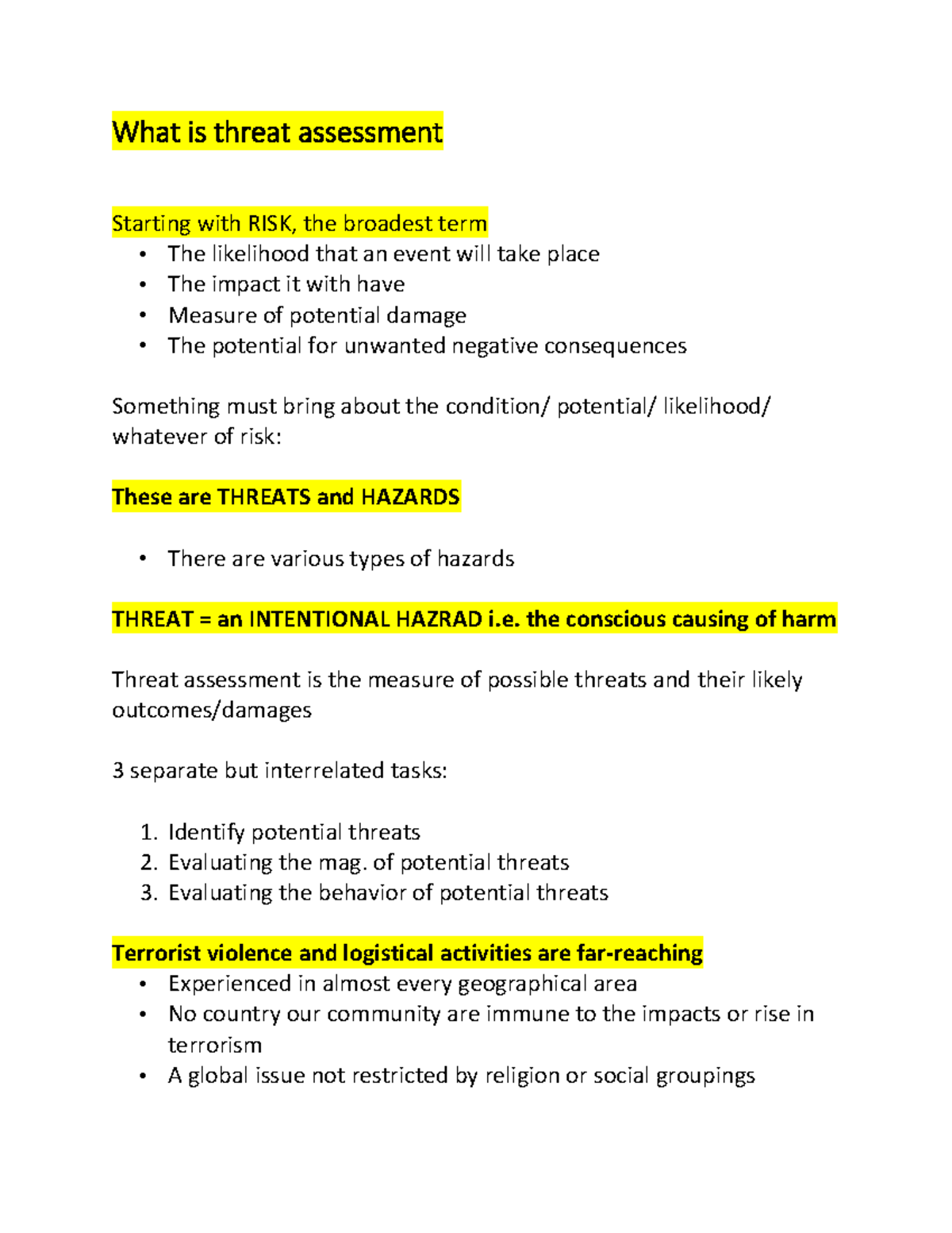 What is threat assessment What is threat assessment Starting with