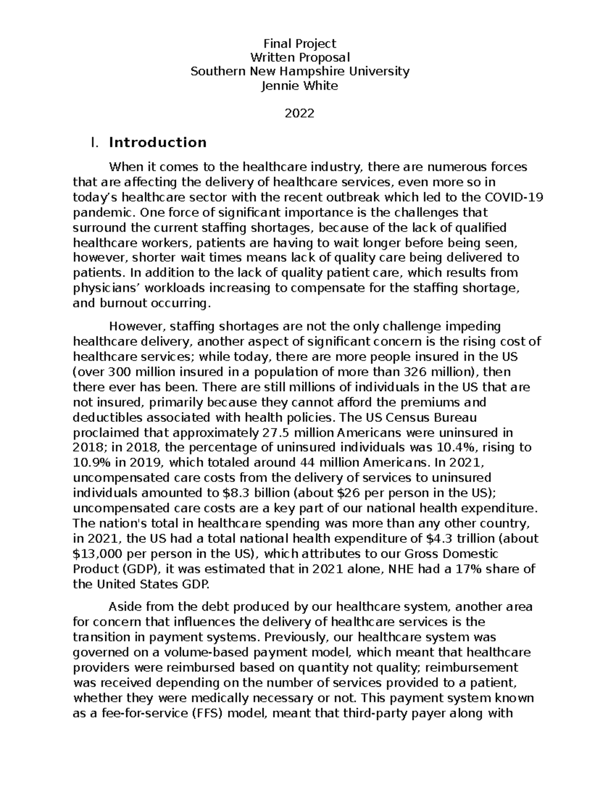 Final Project Written Proposal - Written Proposal Southern New ...