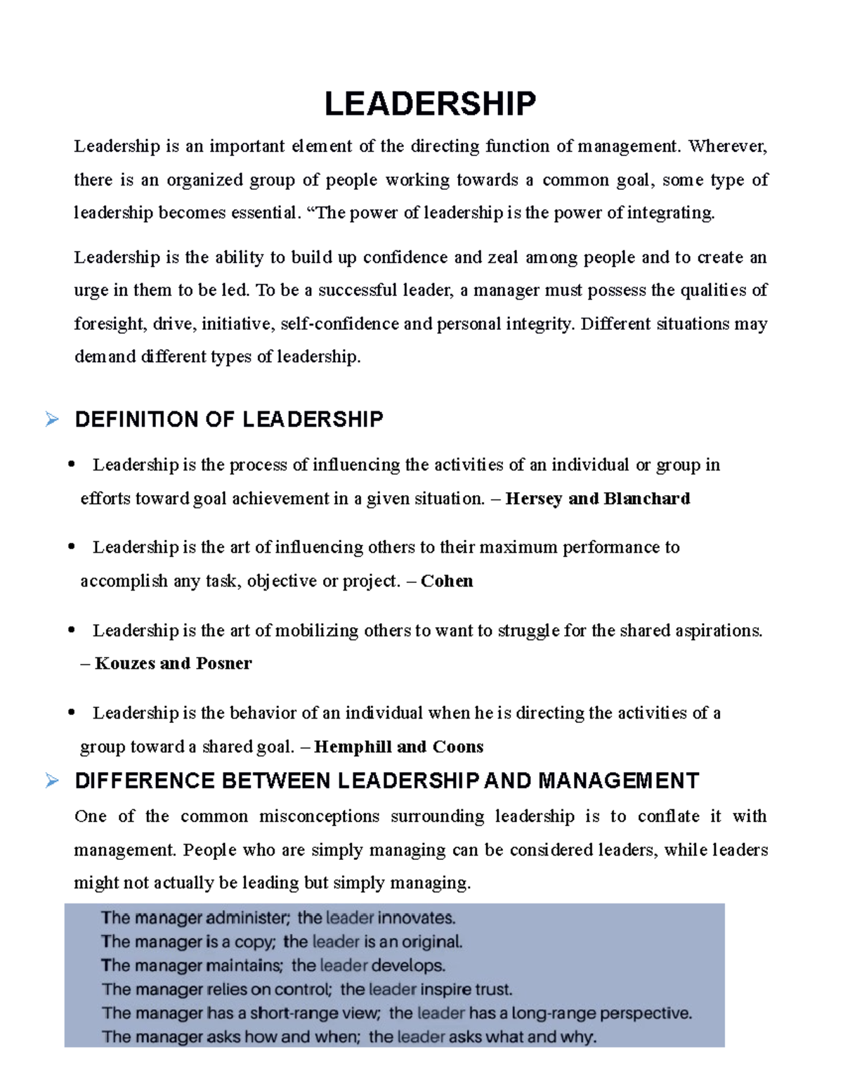 Leadership Chapter 08 - Lecture Notes 1-10 - Business Organization ...