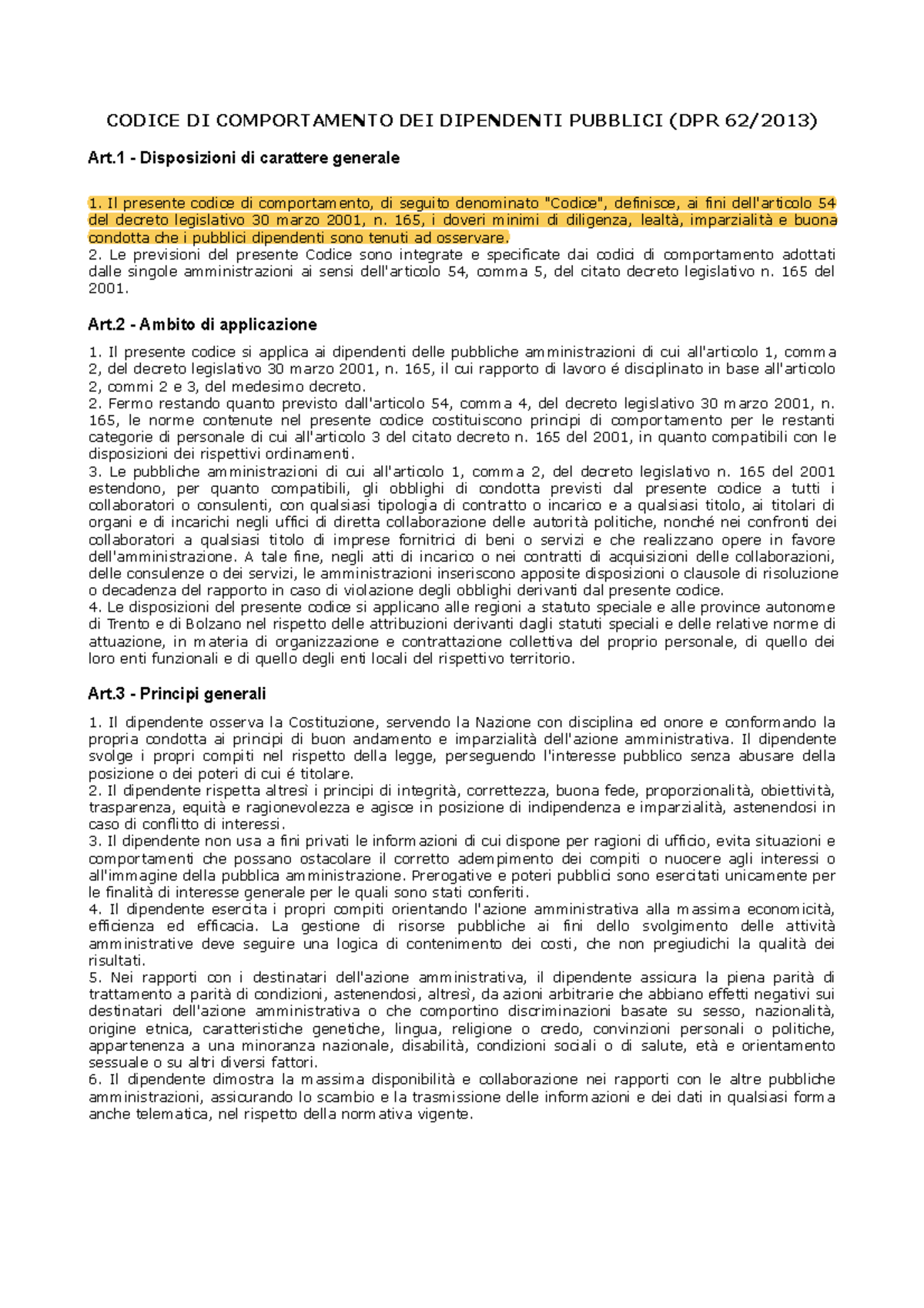 3Codicecomportamentodip - CODICE DI COMPORTAMENTO DEI DIPENDENTI ...