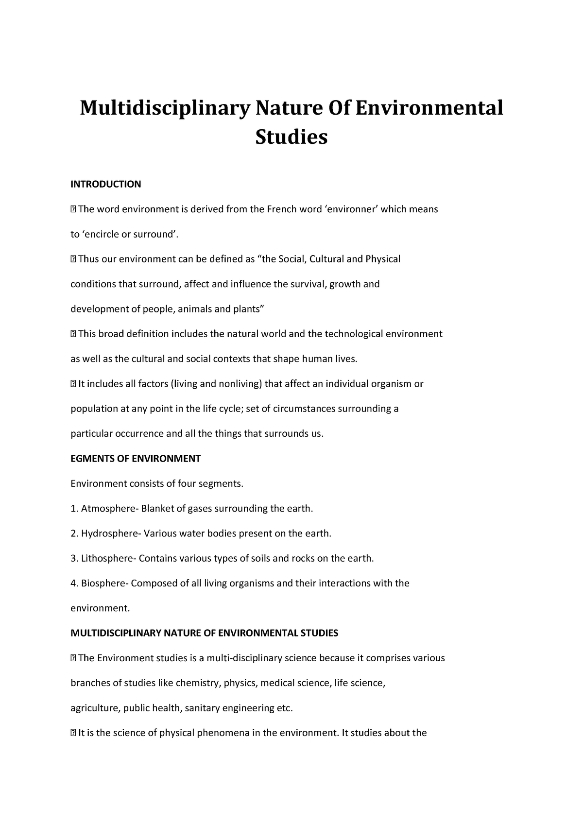 environmental-studies-and-ecosystem-multidisciplinary-nature-of