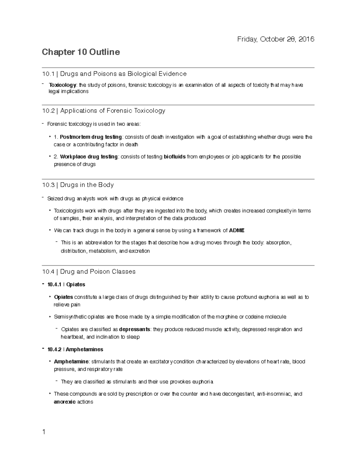 Chapter 10 Outline - Chapter 10 Outline 10 | Drugs and Poisons as ...