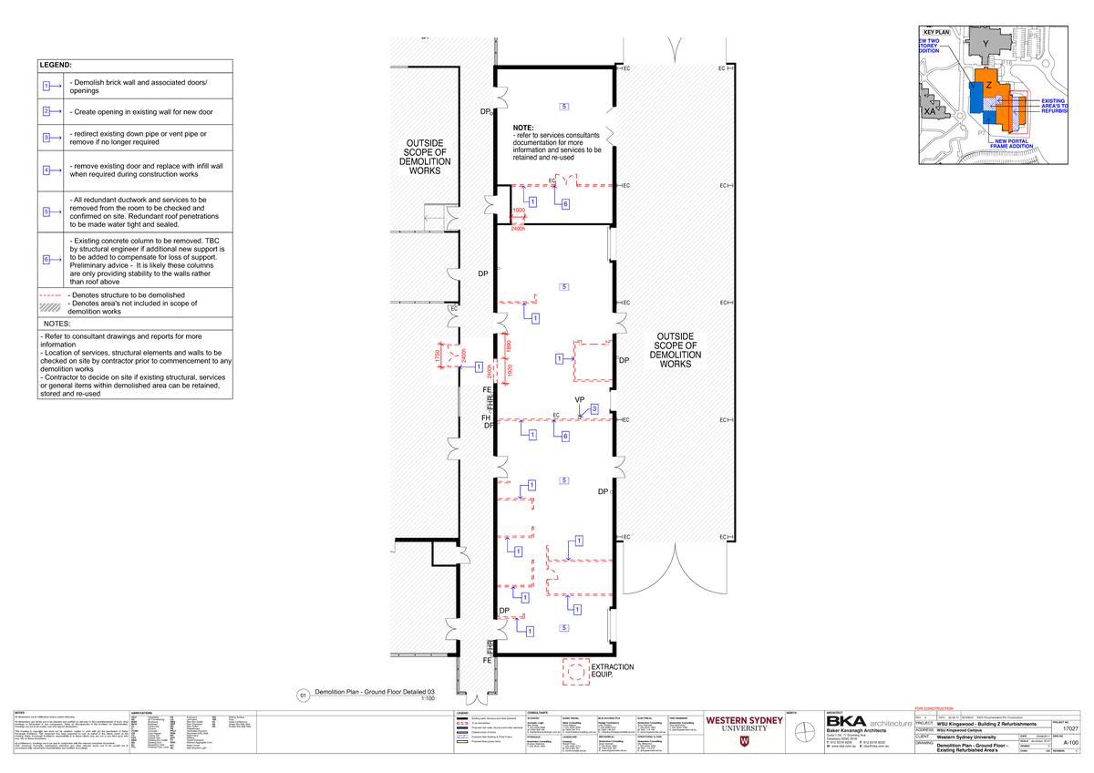 A-100 Demolition Plan - Ground Floor - Existing Refurbished Area's ...