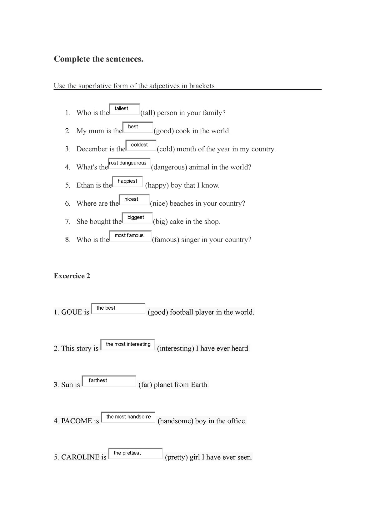 superlative-act-practica-complete-the-sentences-use-the