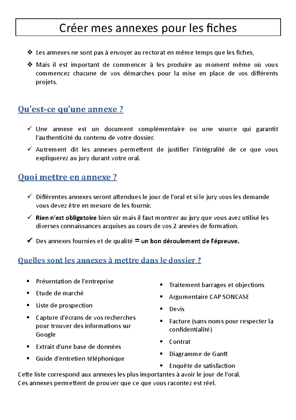 Créer des annexes - Créer mes annexes pour les fiches Les annexes ne ...