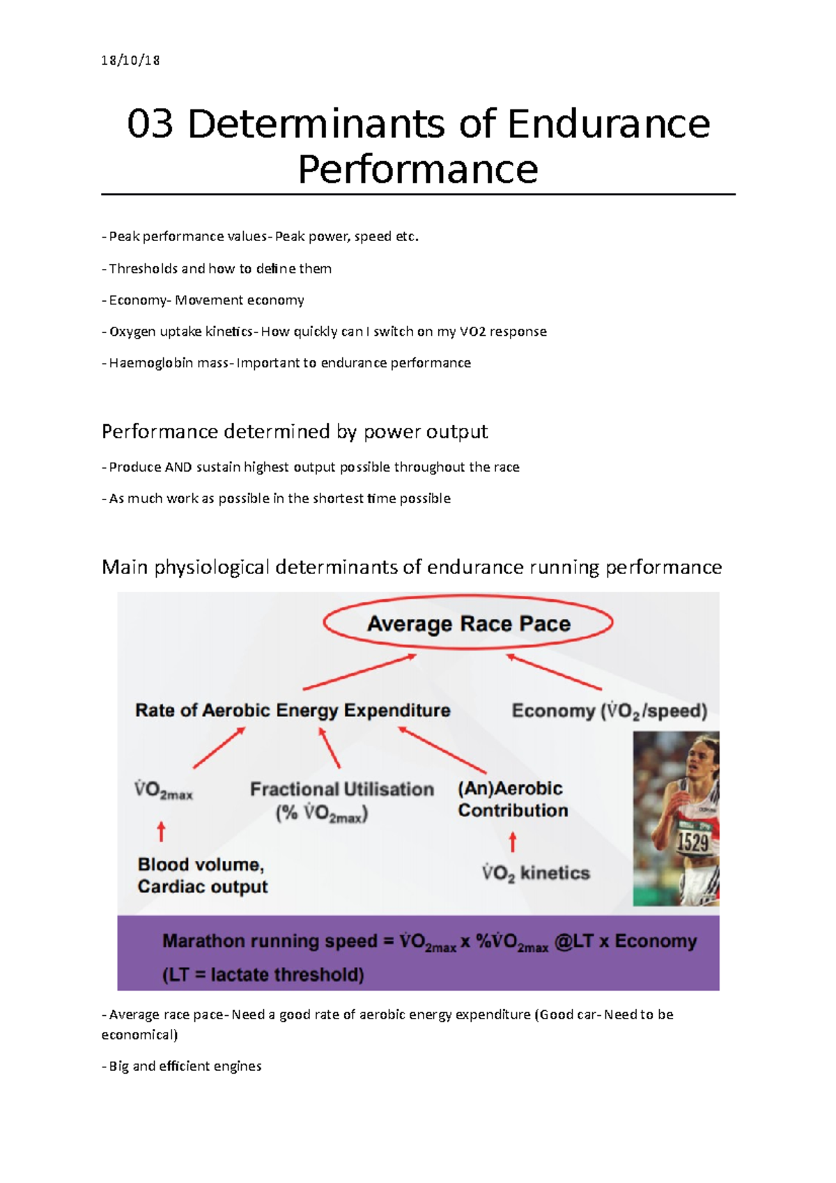 03 Determinants of Endurance Performance Thresholds and how to define