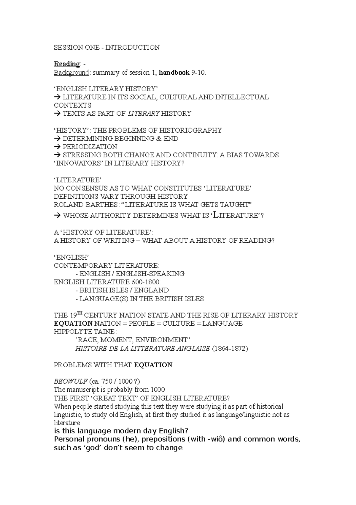 Session one 20-21 - SESSION ONE - INTRODUCTION Reading: - Background ...