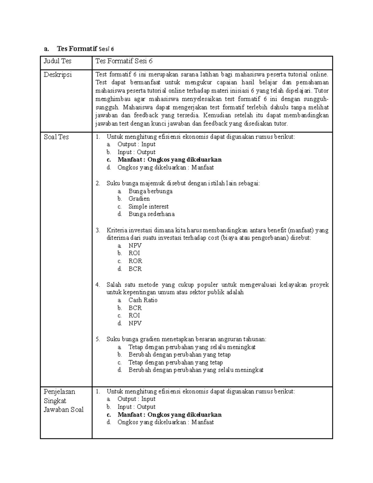 Tes Formatif Sesi 6 - Ssss - A. Tes Formatif Sesi 6 Judul Tes Tes ...