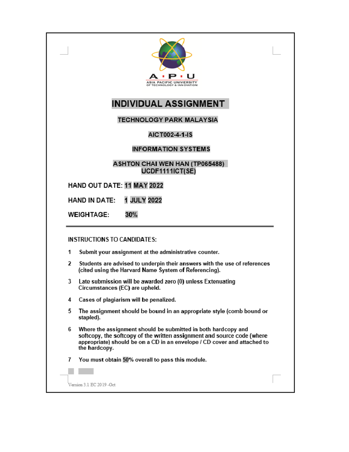 IS Individual Assignment - Contents - Studocu