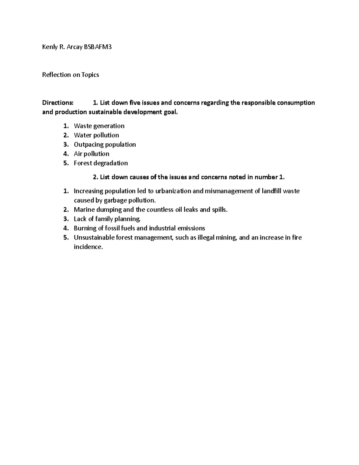 Oblicon reflection nnone Kenly R. Arcay BSBAFM Reflection on Topics