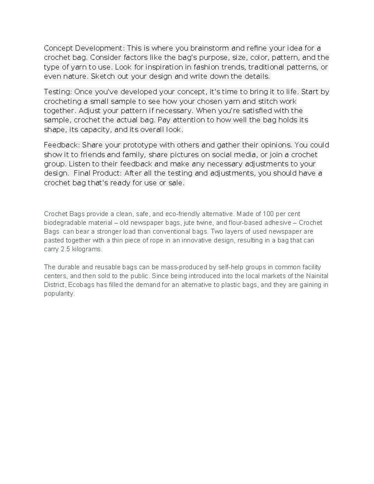 Concept Development - Class notes - Concept Development: This is where ...