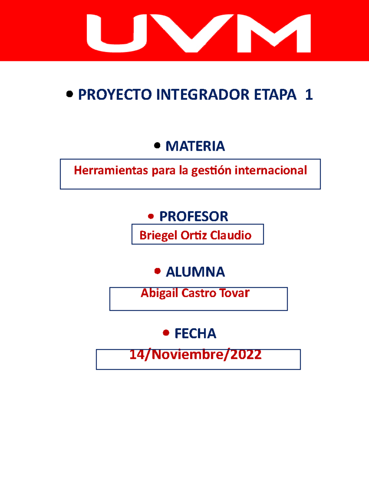 Proyecto 1 - Proye to integrador 1 parte - PROYECTO INTEGRADOR ETAPA 1 ...