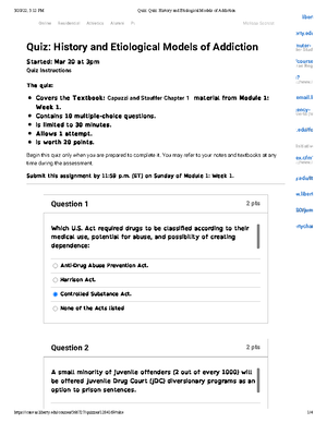 Quiz Ch 3 90% Substance Addictions COUC691 Substance Abuse Diagnosis ...