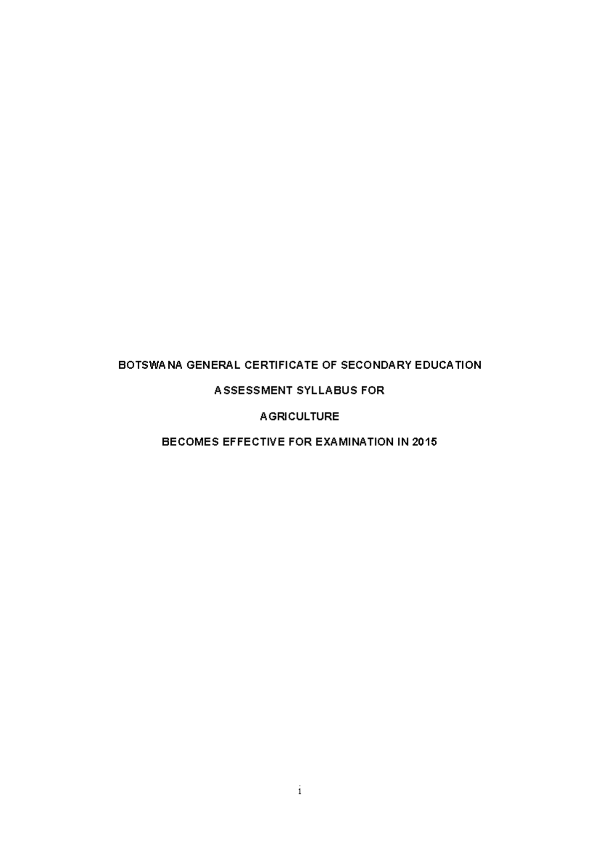 Assessment Syllabus Ammended Bgcse Agriculture - Copy - BOTSWANA ...