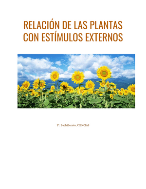Reacción de las plantas ante estímulos externos - RELACIÓN DE LAS PLANTAS  CON ESTÍMULOS EXTERNOS - Studocu