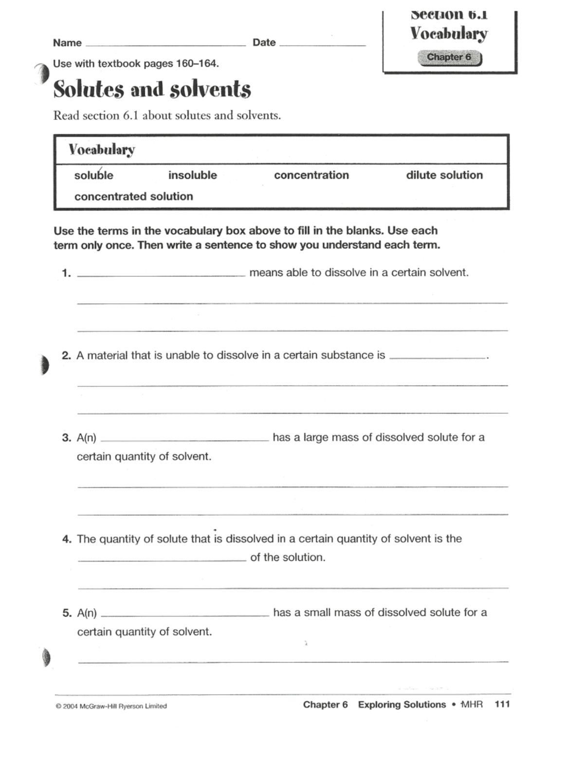 Solute Solvent Worksheet Studocu