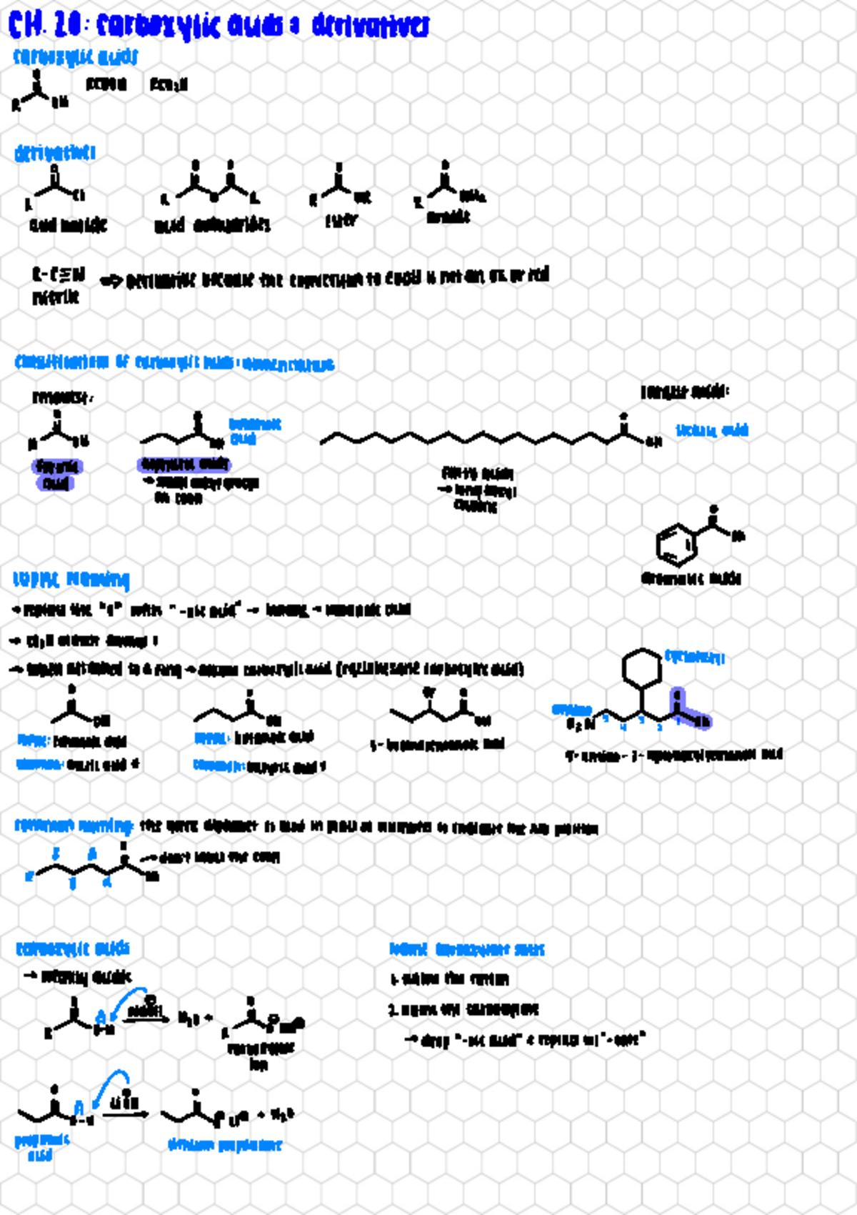 Chapter 20- Carboxylic Acids and Derivatives - CH. 20:carboxylic acids ...