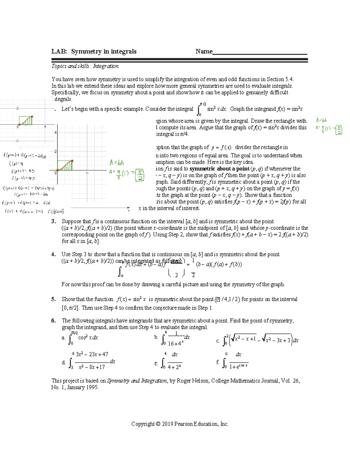 LAB Symmetry in Integrals - In this lab we extend these ideas and ...