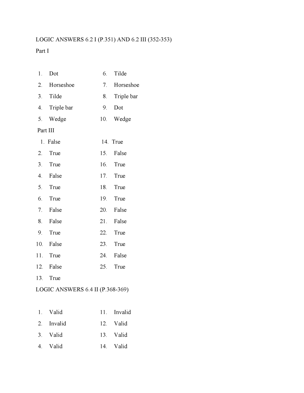 A Concise Introduction To Logic Answers