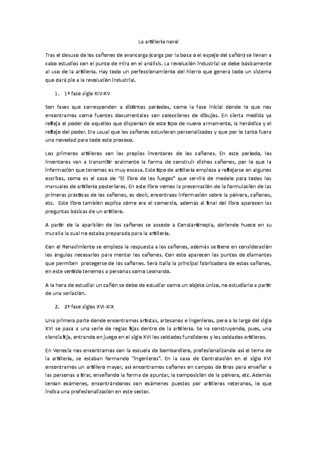 La artilleria naval 7 - La artillería naval Tras el desuso de los ...
