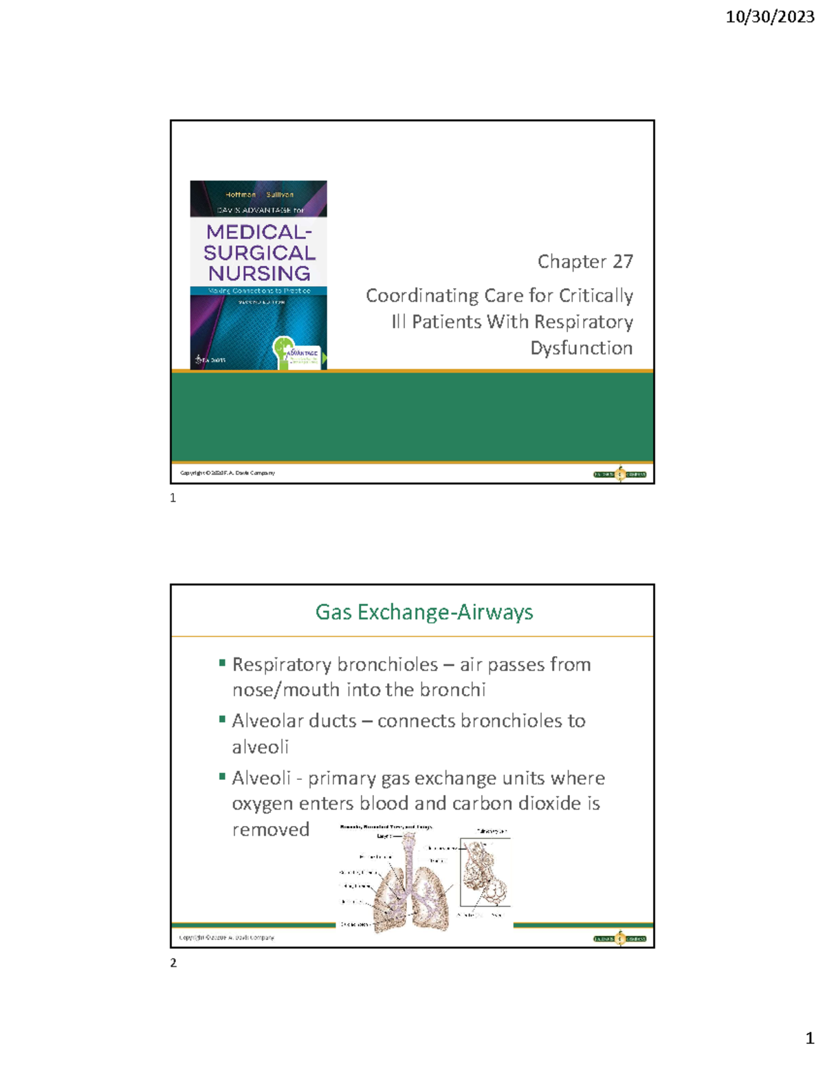 PE and ARDs - Ppt notes - Copyright ©2020 F. Davis Company Chapter 27 ...