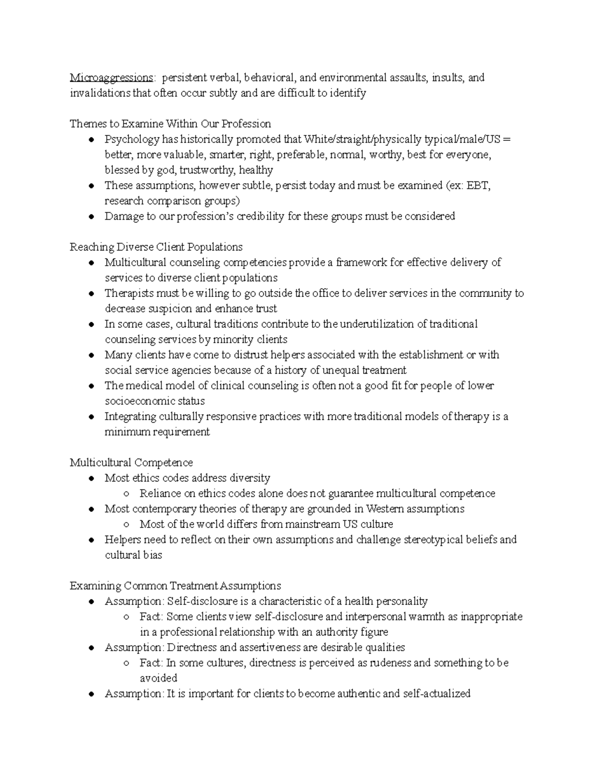 4 4 22 Race, Sex, Isms - notes from lecture - Microaggressions ...