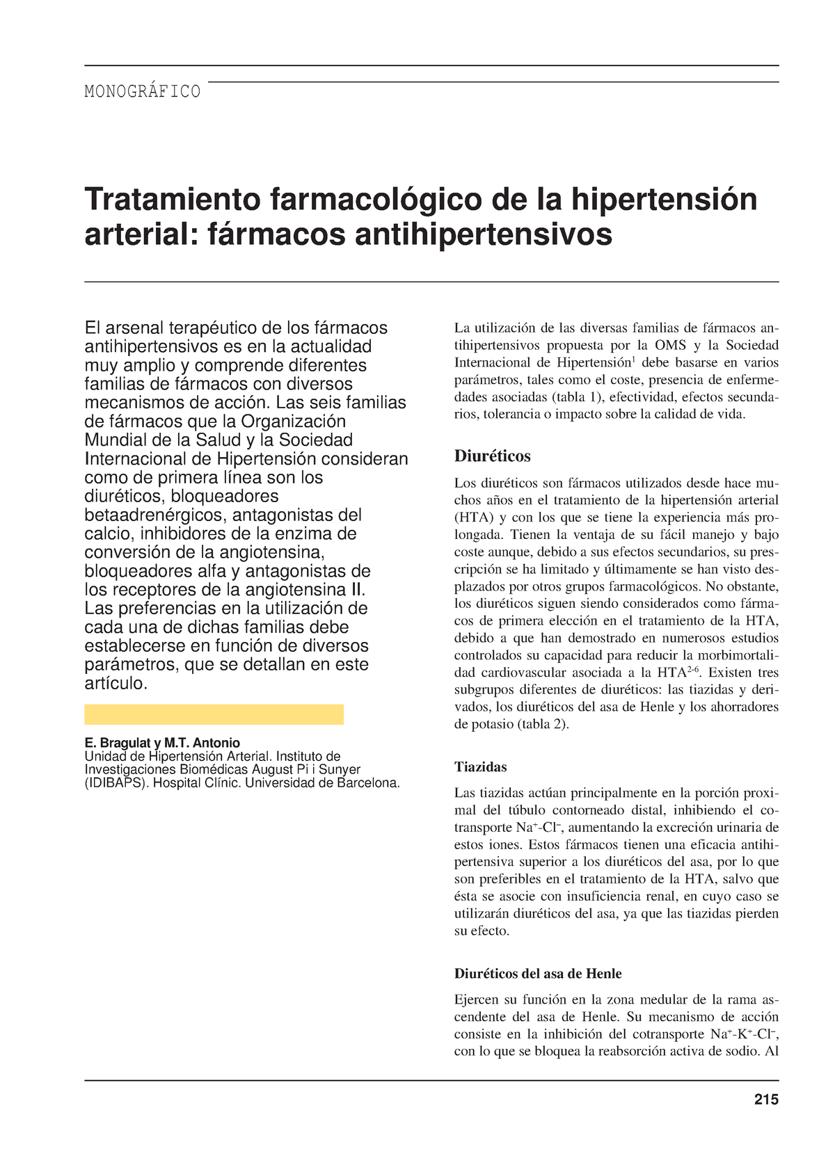 Antihipertensivos Resumen Farmacologia Monogr Fico Tratamiento Farmacol Gico De La Studocu