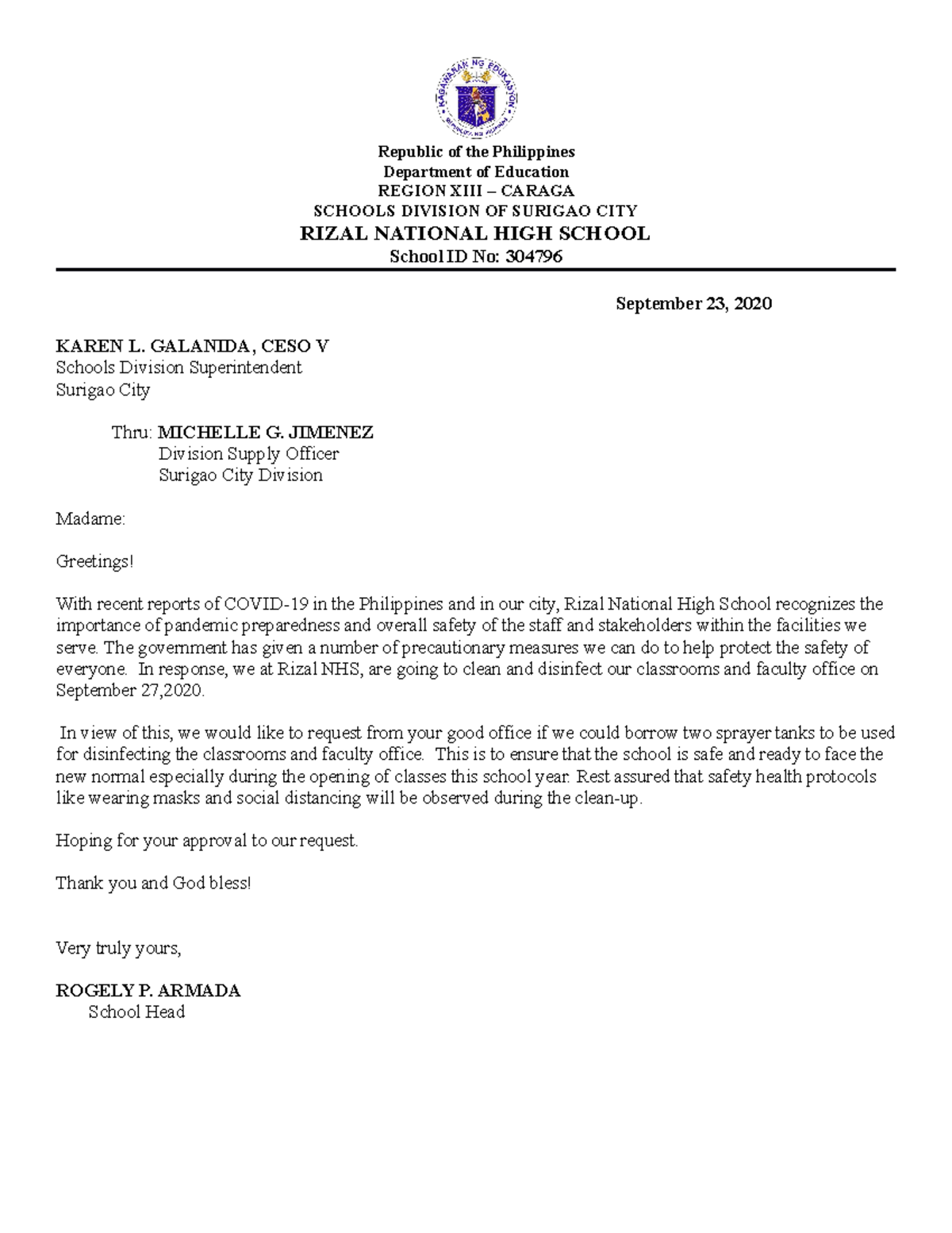 Request Letter - rdtftvyb - Republic of the Philippines Department of ...