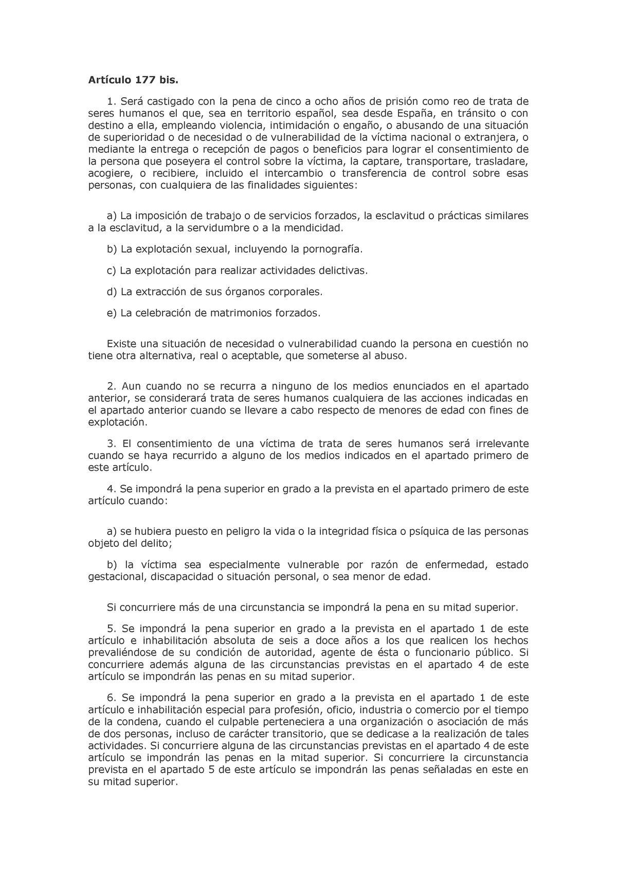 Codigo Penal Art 177bis - Artículo 177 Bis. Será Castigado Con La Pena ...