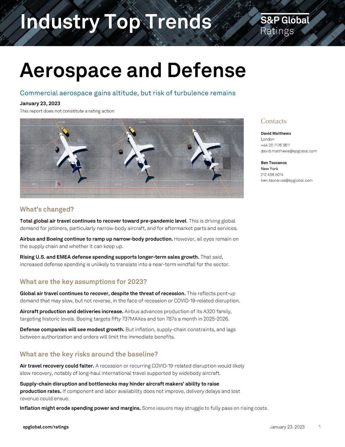 Aerospace Industry - Industry Top Trends Contacts David Matthews London ...