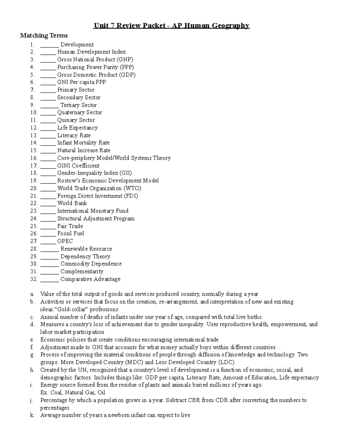 Copy Of Unit 7 Review Packet - Answers (2023) - Unit 7 Review Packet ...