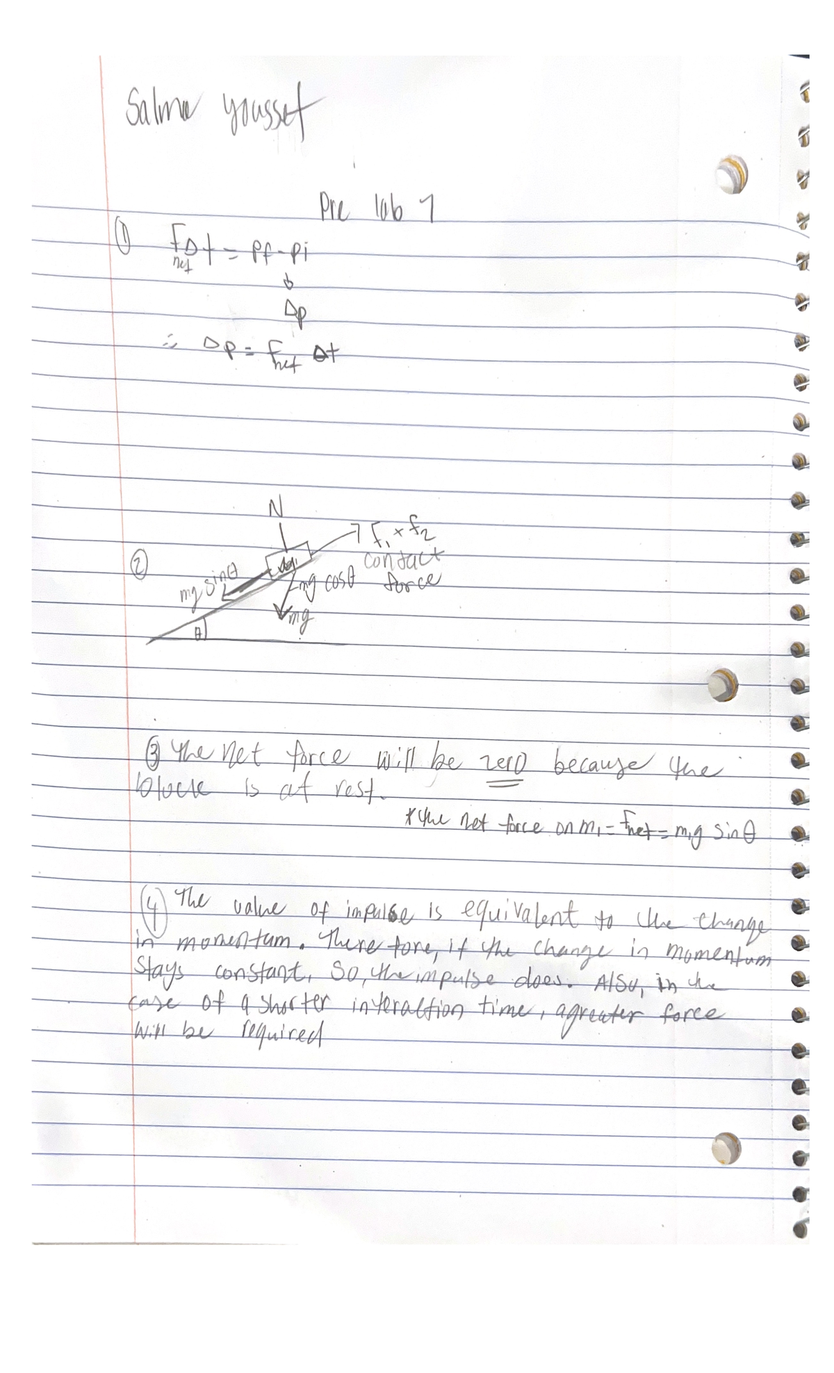 pre-Lab 7 - Impulse-Momentum Theorem - PHYS 221 - Studocu