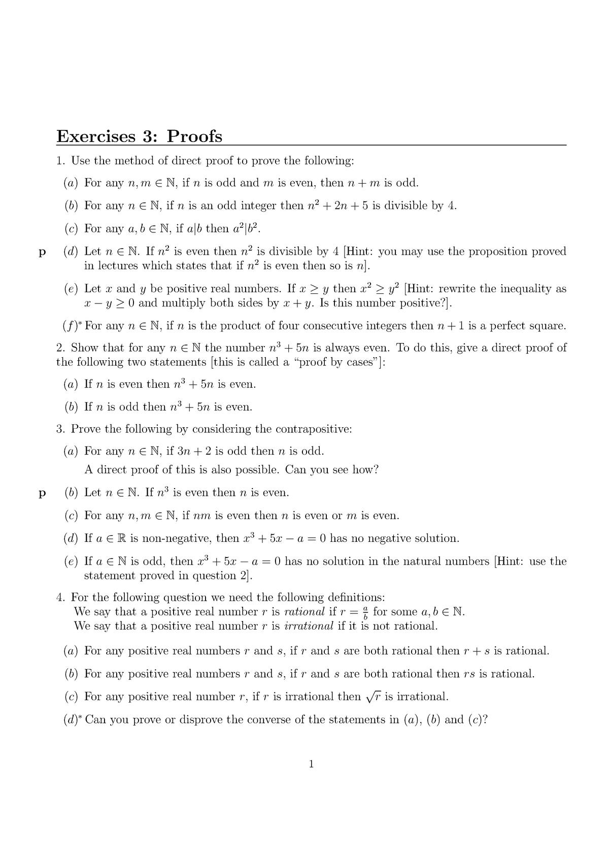 Linear Algebra Week 3 - Exercises 3: Proofs Use The Method Of Direct ...