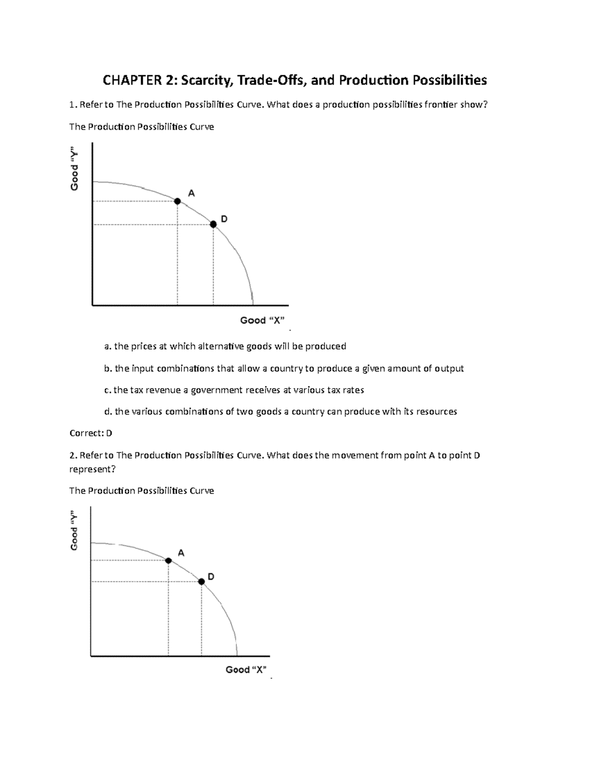 Chapter 2 Scarcity, Trade-Offs, and Production Possibilities - CHAPTER ...
