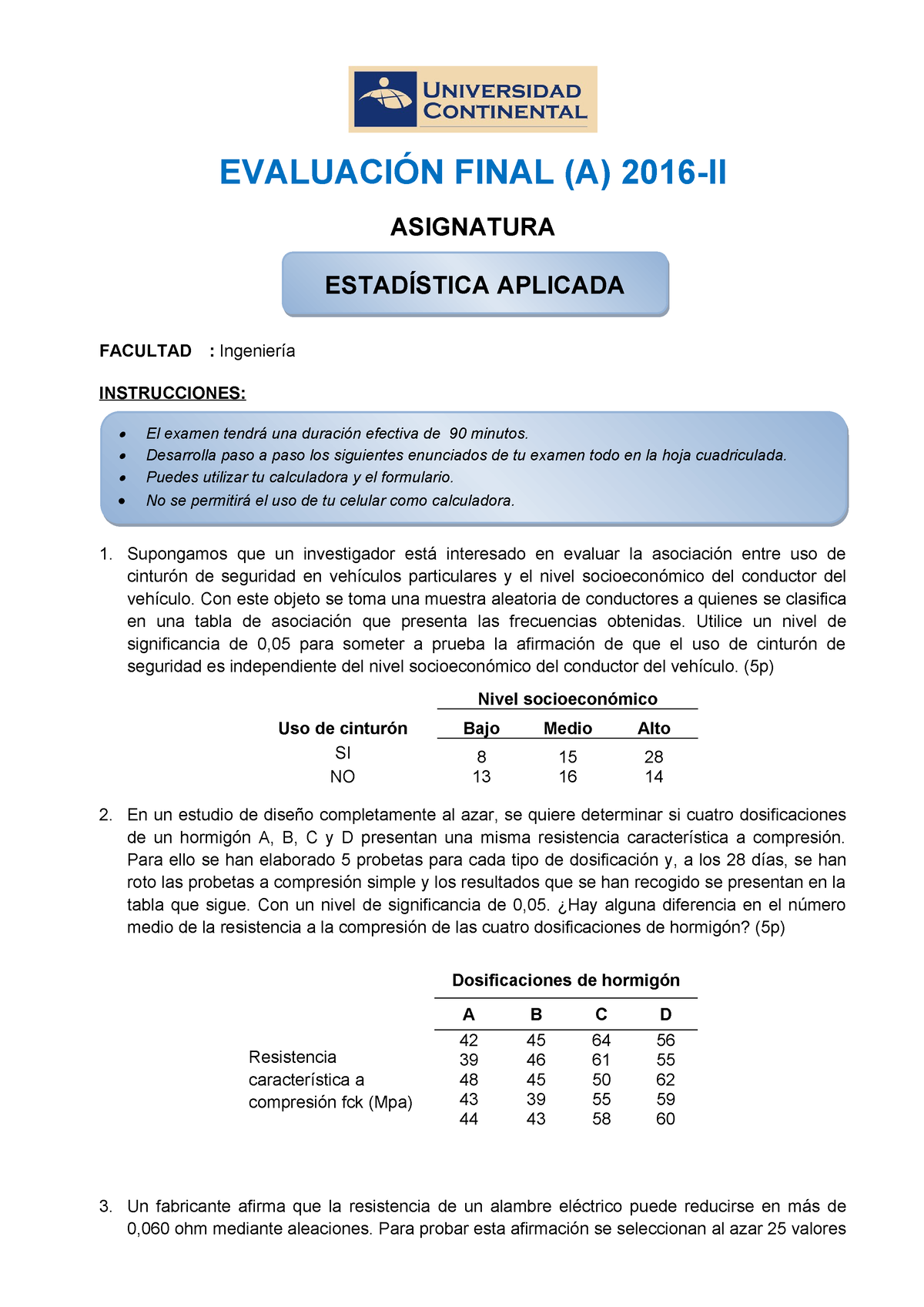 Scribd - Practica 5 - EVALUACIÓN FINAL (A) 2016-II ASIGNATURA FACULTAD ...