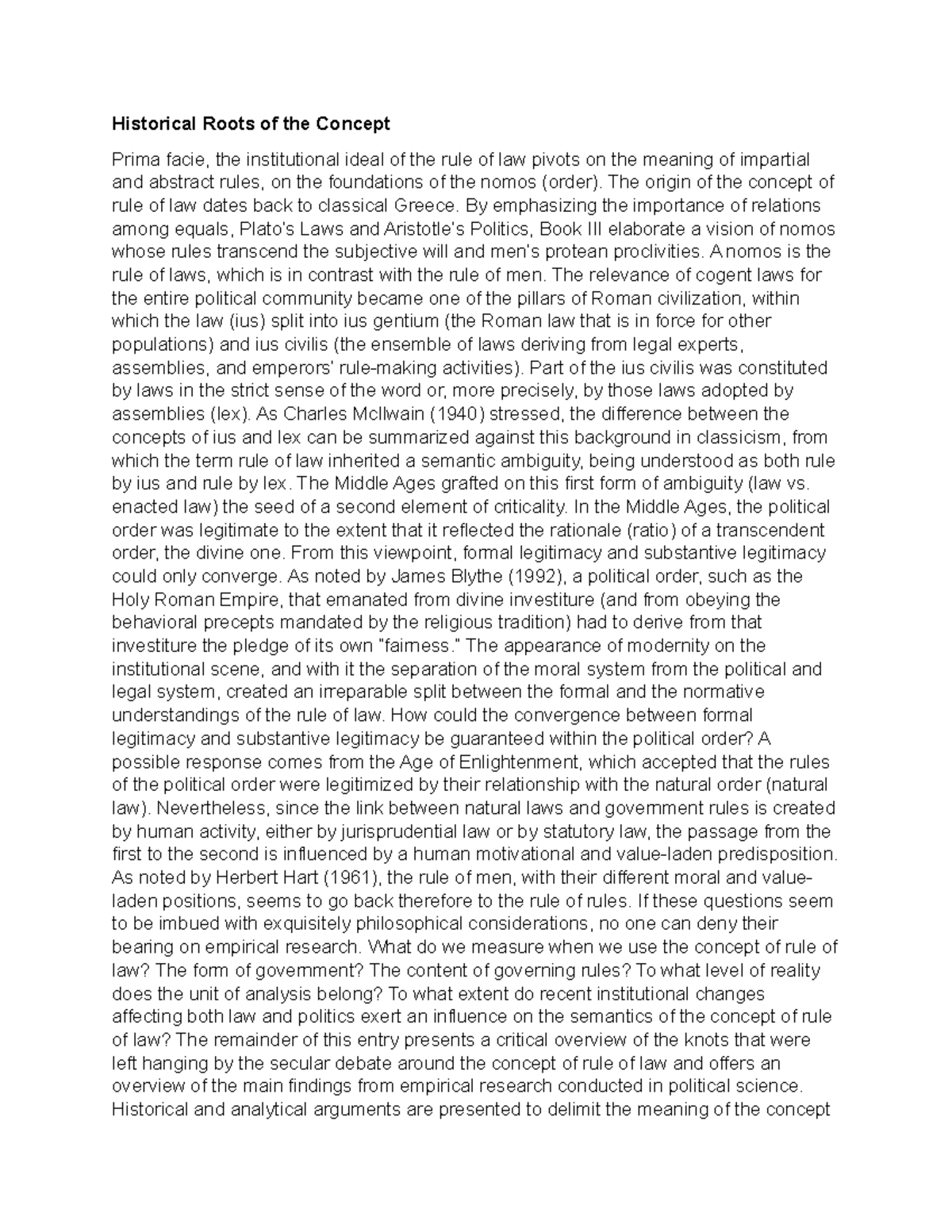 Historical Roots of the Concept - The origin of the concept of rule of ...