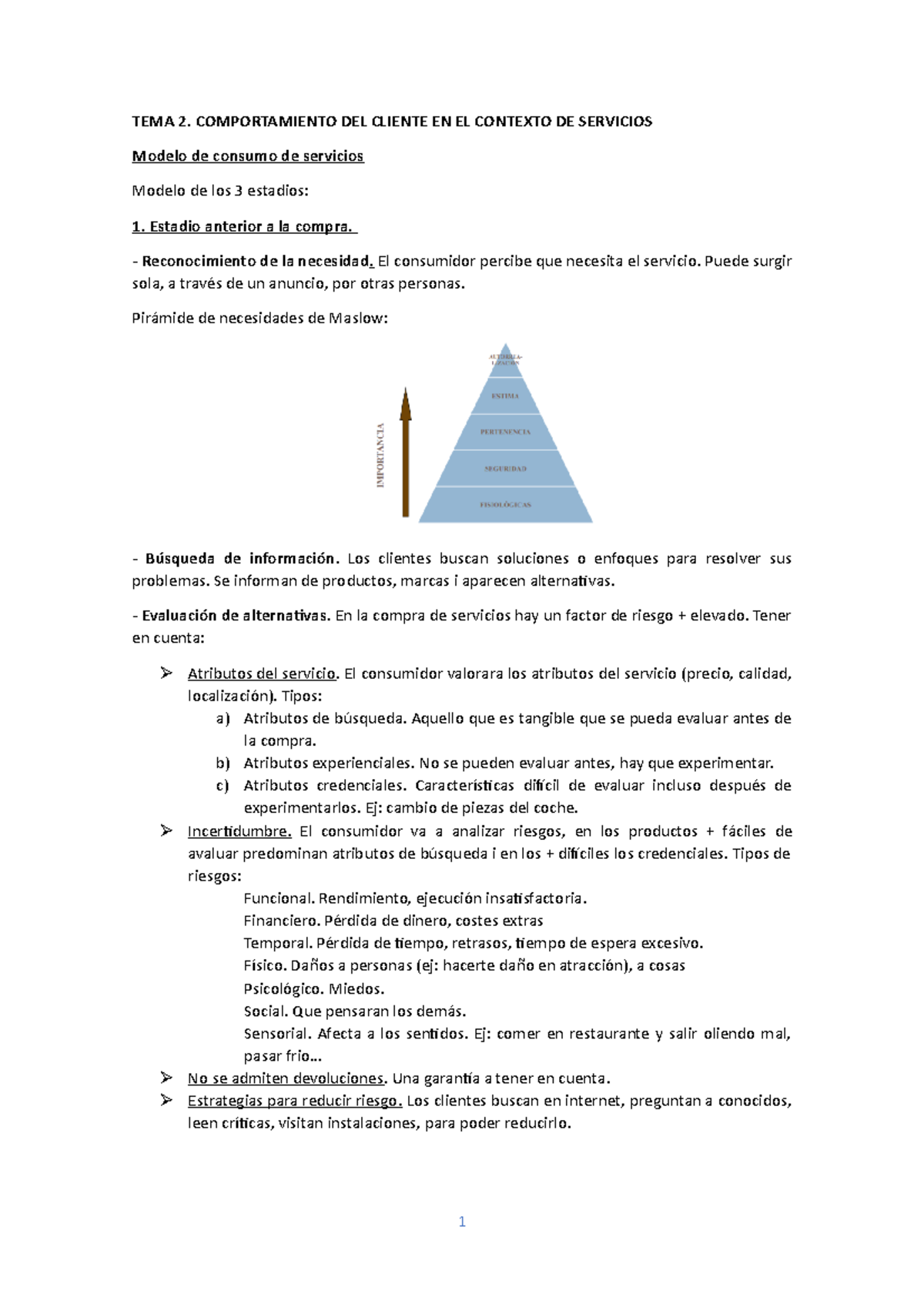 Tema 2 - Apunts tema 1 - TEMA 2. COMPORTAMIENTO DEL CLIENTE EN EL ...