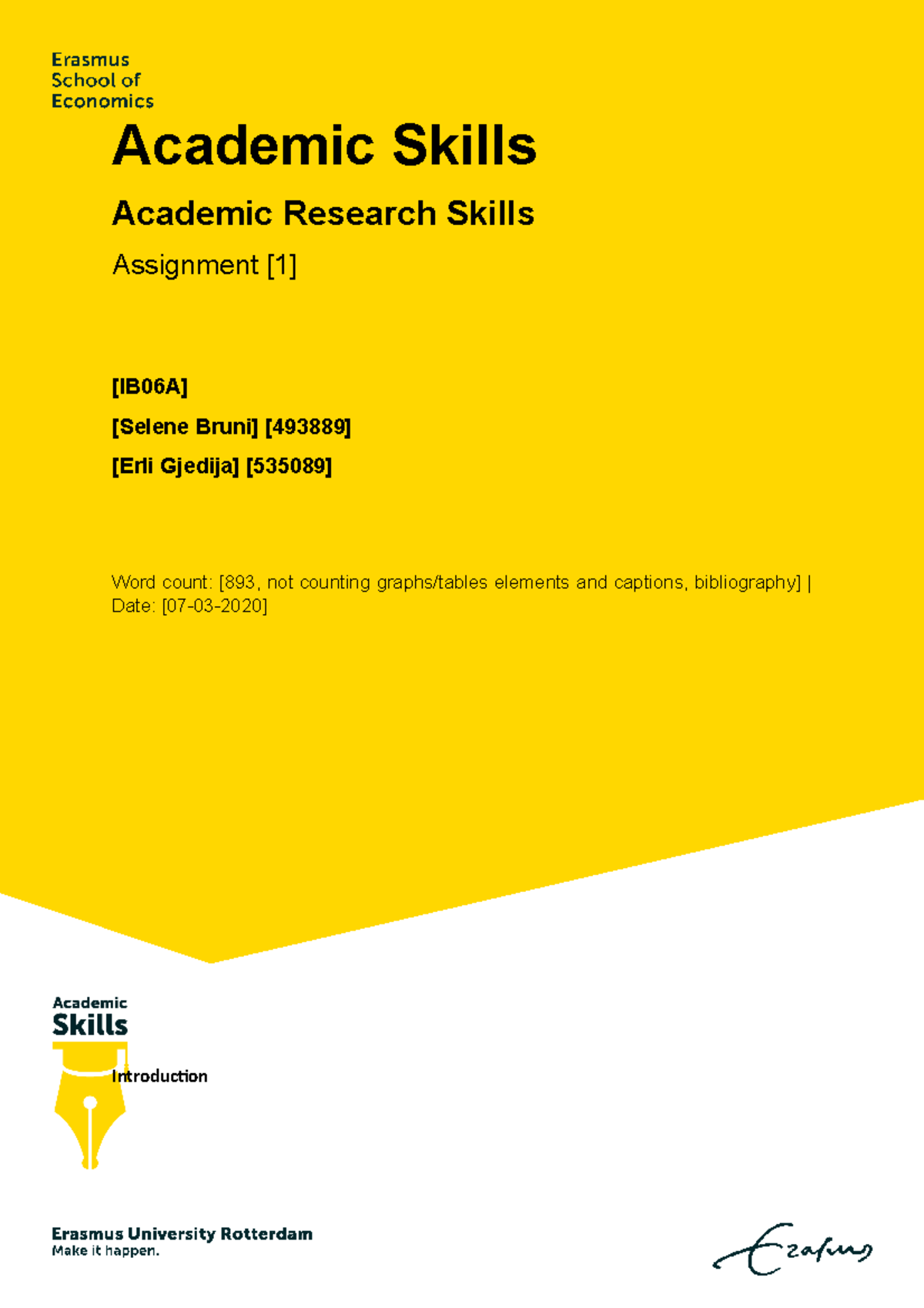 academic research skills assignment