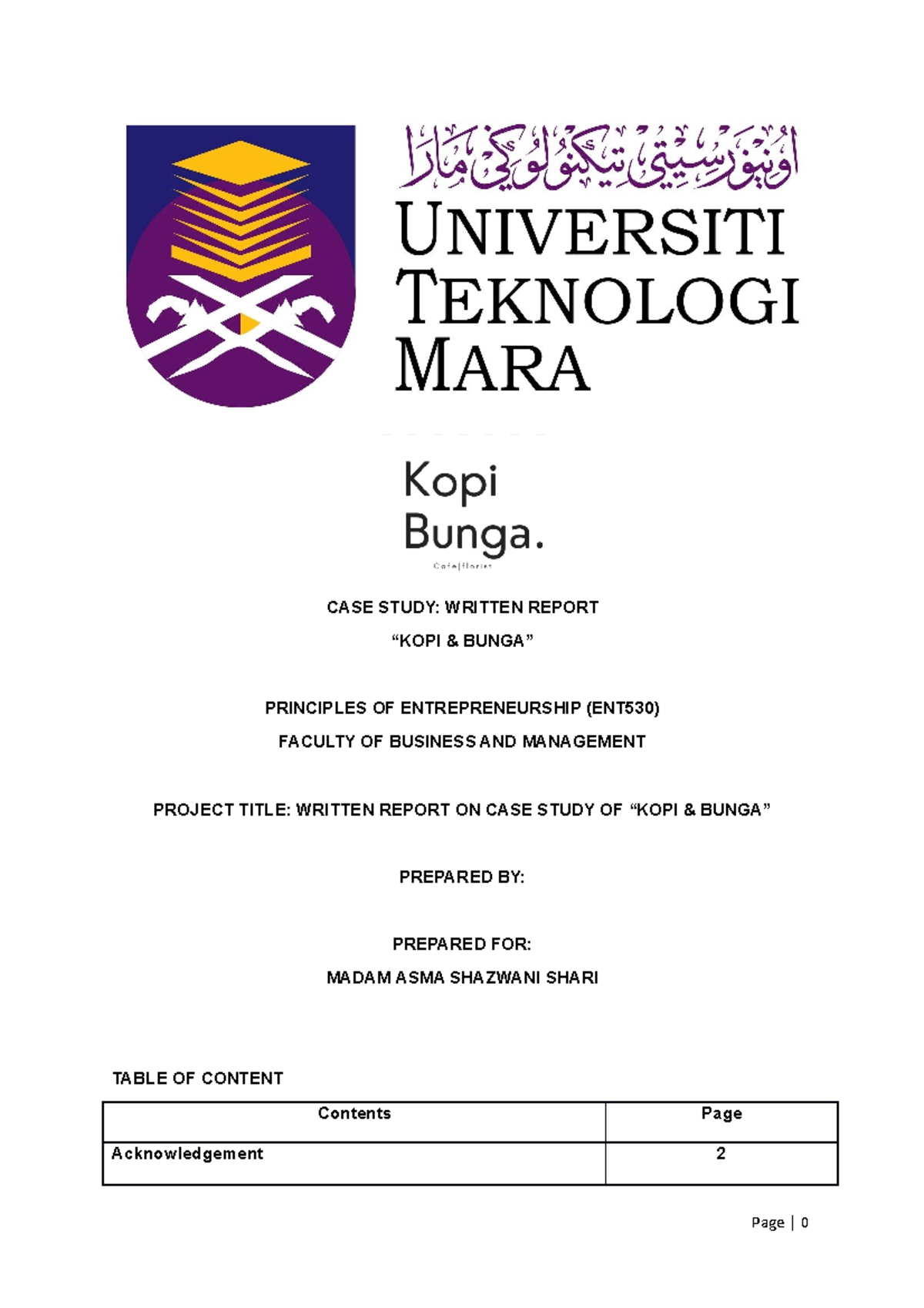 Case Study Group Project Principles Of Entrepreneurship Uitm Studocu Case Study Group Project Principles Of Entrepreneurship Uitm Studocu