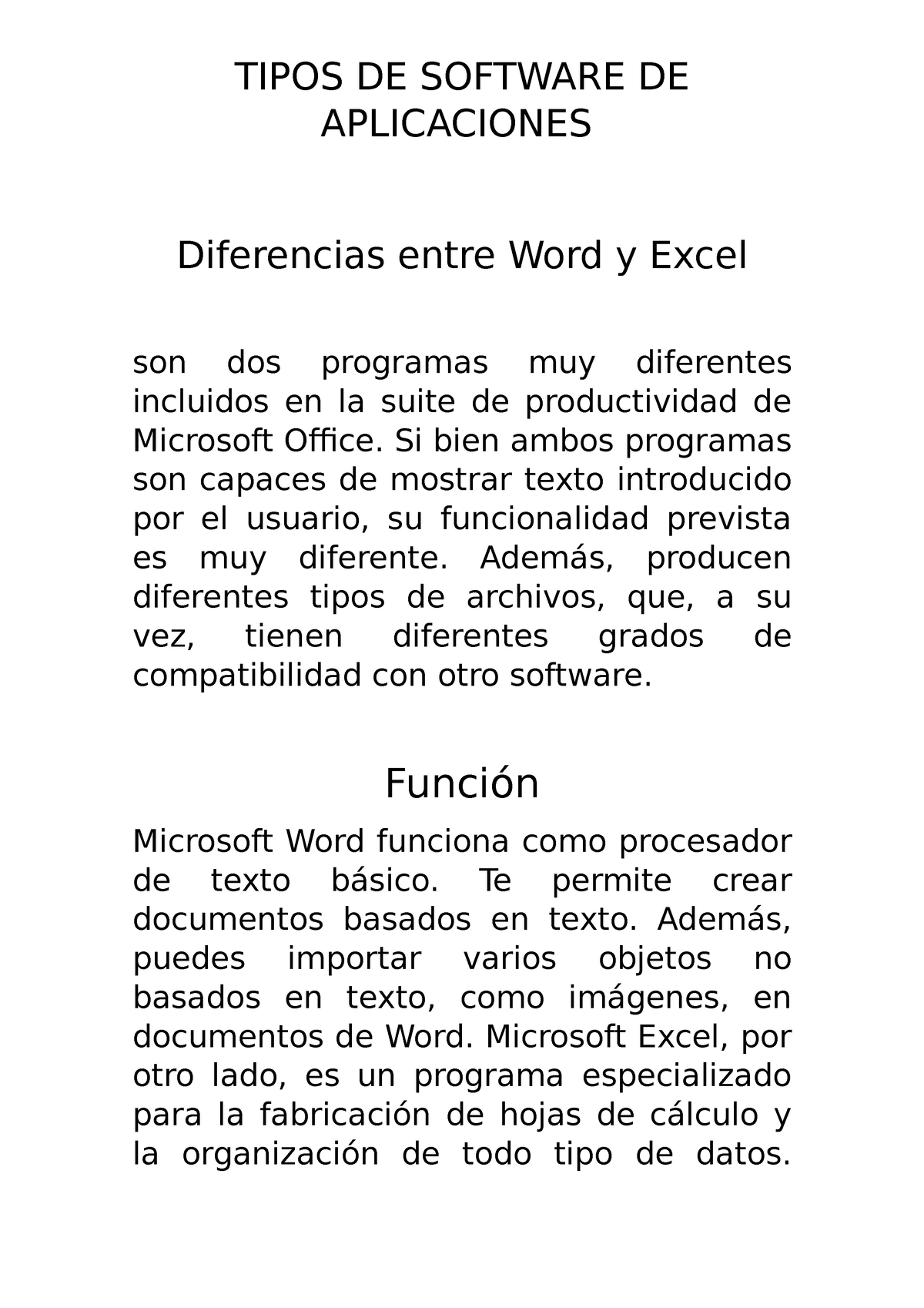 Diferencias Entre Word Y Excel 001 Tipos De Software De Aplicaciones Diferencias Entre Word Y