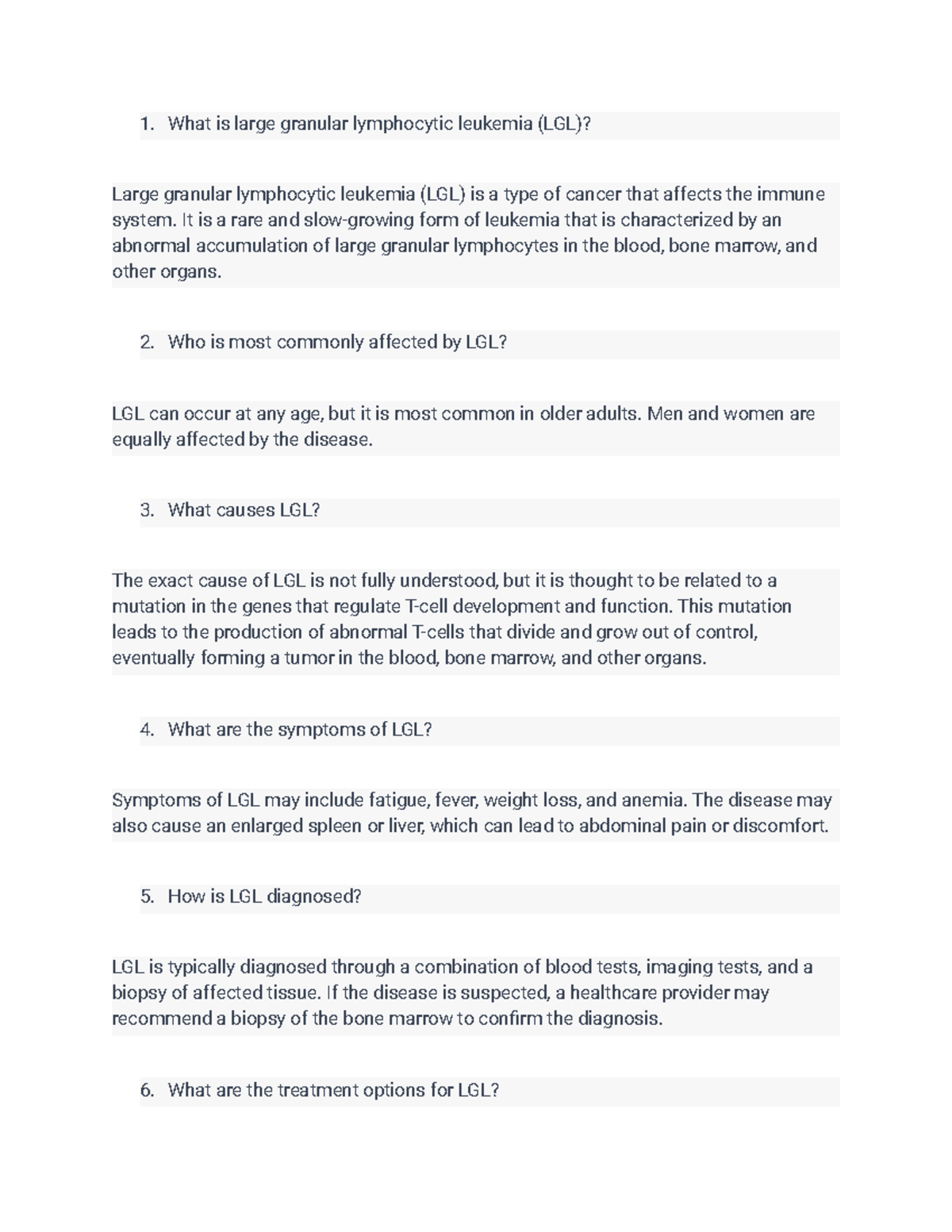 large granular lymphocytic leukemia study guide - What is large ...