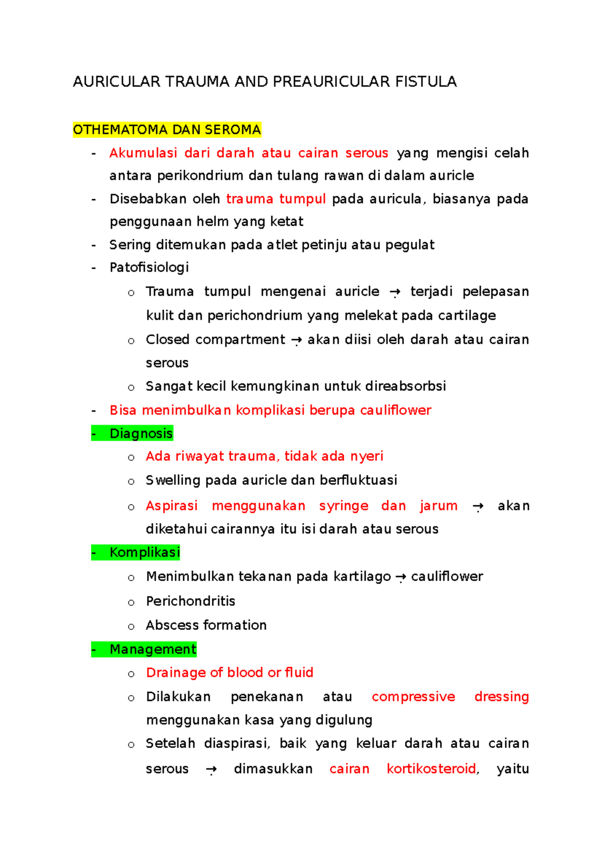 23. Auricular Trauma AND Preauricular Fistula - AURICULAR TRAUMA AND ...